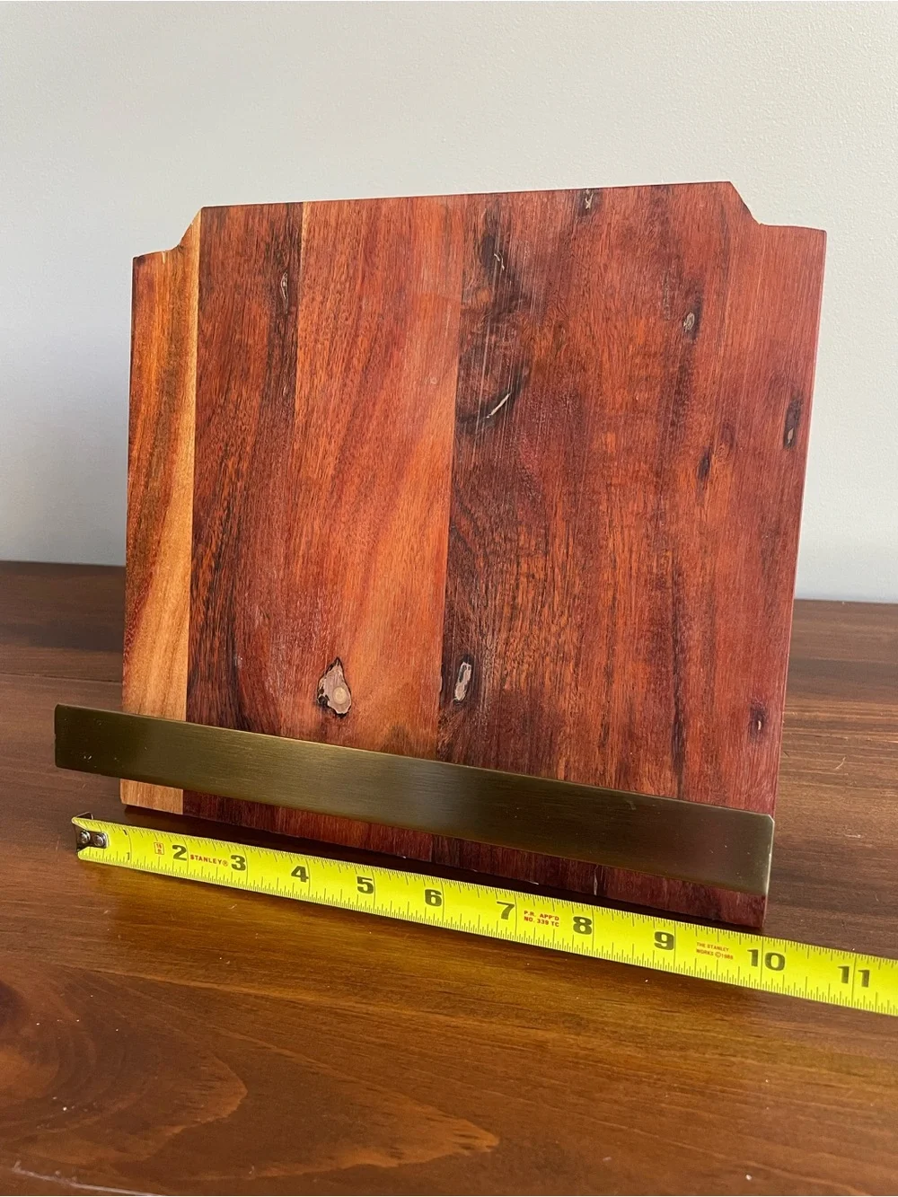 Hearth & Hand with Magnolia Wooden Cookbook Stand with Brass Accent - Brown